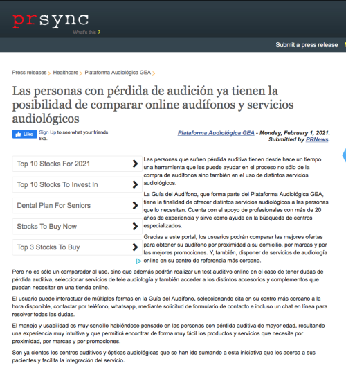 Lanzamiento Guía del Audífono en PRSYNC