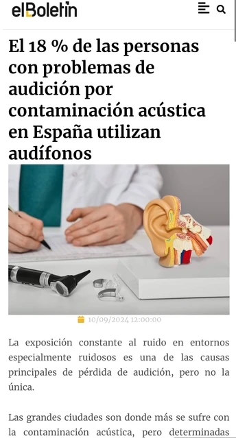 Contaminacion acustica y el uso de audifonos en Espaa