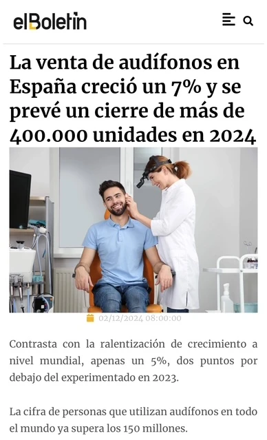 La venta de audifonos en Espaa cerro el 2024 con mas de 400000 unidades
