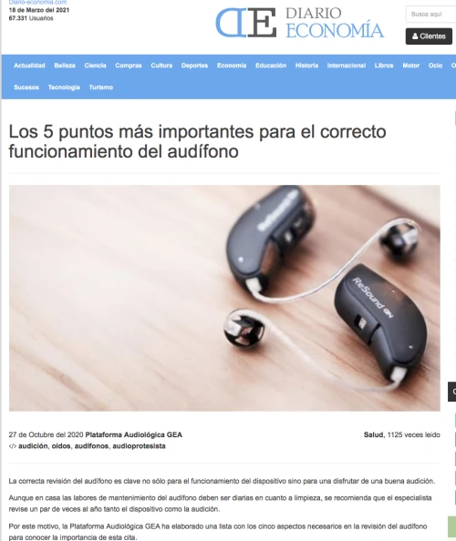 5 Puntos funcionamiento audífono en Diario Economía 5 Puntos funcionamiento audífono en Diario Economía