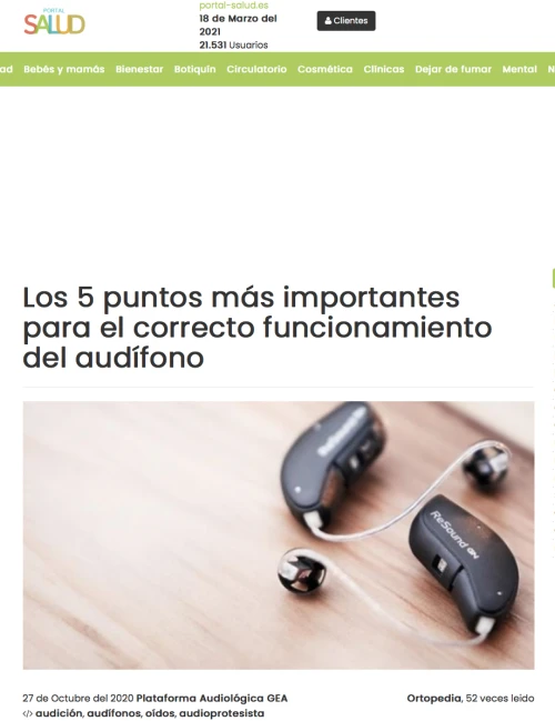 5 Puntos funcionamiento audífono en Portal Salud 5 Puntos funcionamiento audífono en Portal Salud