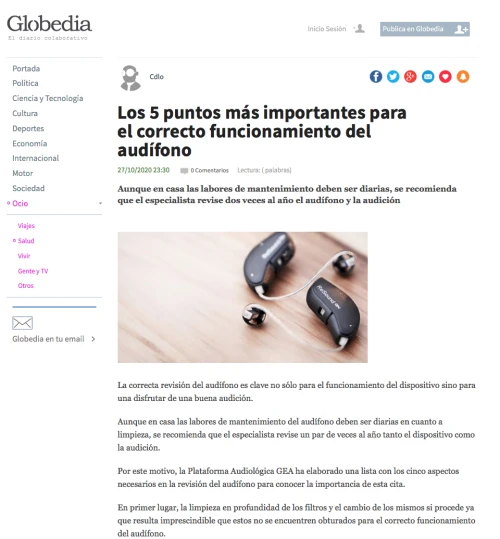5 Puntos funcionamiento audífono en Globedia 5 Puntos funcionamiento audífono en Globedia